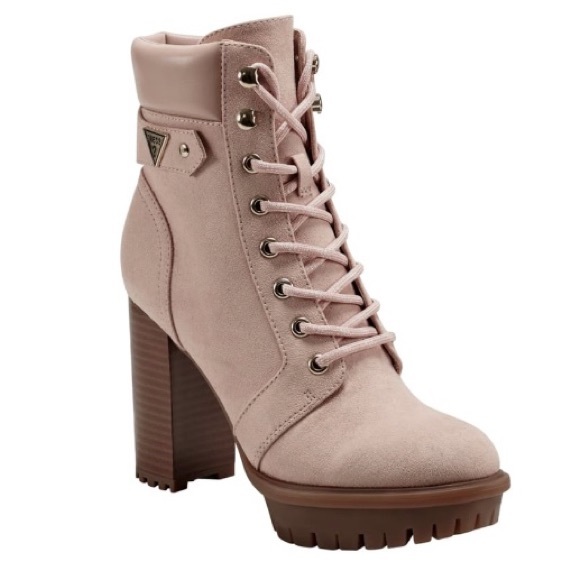 Guess Pink Heeled Combat Boots - Picture 3 of 6